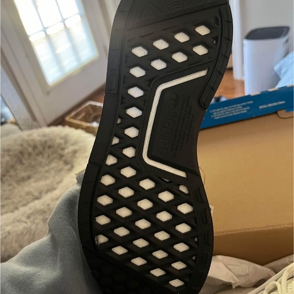 Adidas Women's NMD Beige and Bright Orange Sneakers - Picture 2 of 4